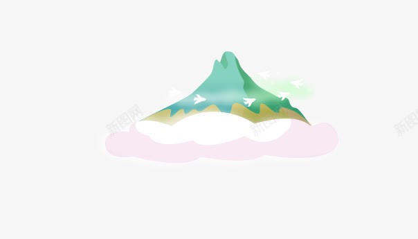 梦幻山峰矢量图ai免抠素材_88icon https://88icon.com 卡通 山坡 扁平 梦幻 清新 矢量图