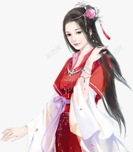 害羞的红衣古典美人png免抠素材_88icon https://88icon.com 古典 害羞 红衣 美人