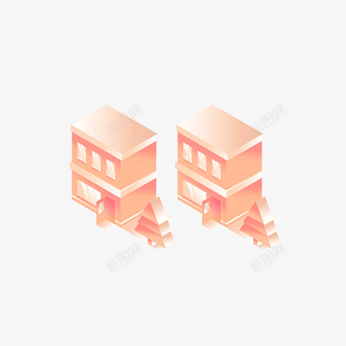 彩色的两层建筑psd免抠素材_88icon https://88icon.com 两层 建筑 彩色 渐变 简约