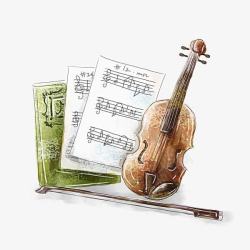 小提琴和乐谱素材