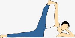 躺着做瑜伽的蓝裤子女孩素材