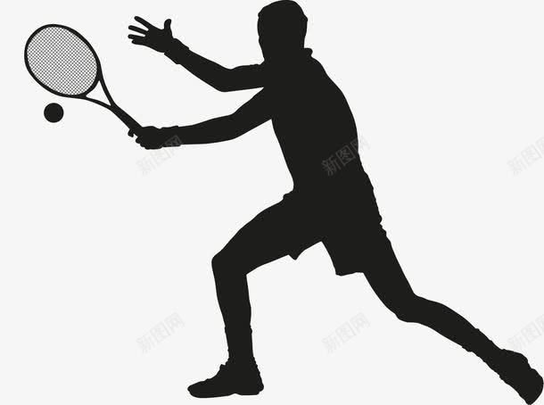 打网球人物剪影png免抠素材_88icon https://88icon.com 人物 剪影 打网球