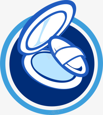 蓝色网页粉饼化妆品icon矢量图图标图标