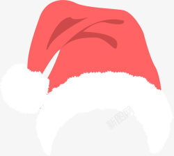 红色卡通冬日圣诞帽素材