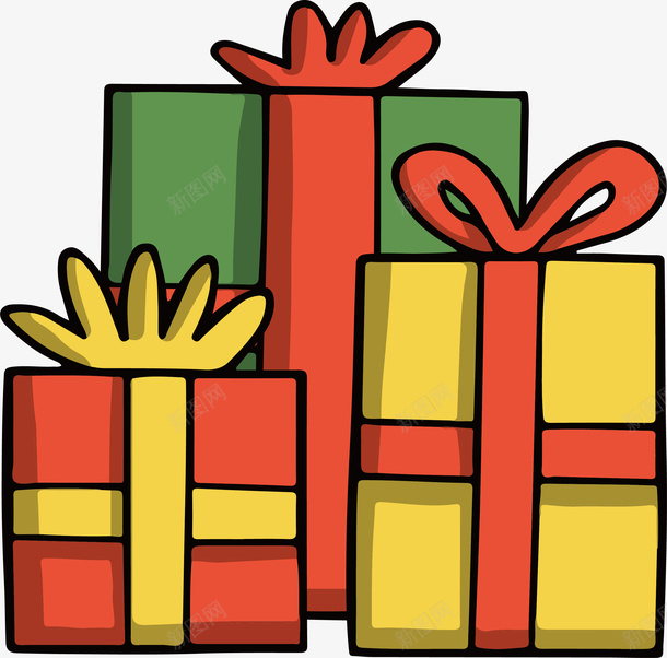 彩色礼物堆矢量图ai免抠素材_88icon https://88icon.com 圣诞礼物 彩色礼盒 矢量png 礼物 礼物堆 礼物盒 矢量图
