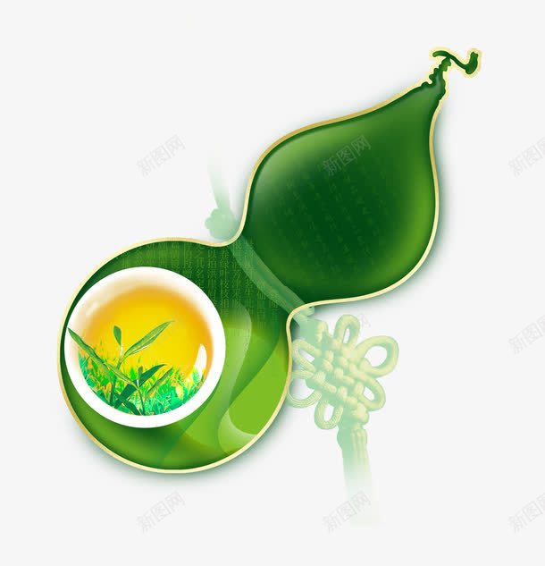 古风葫芦茶道png免抠素材_88icon https://88icon.com 中国结 中国风 古风 绿色 茶 茶碗 茶艺 茶道 葫芦