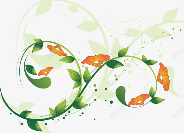 花纹线条树叶绿色装饰图矢量图ai免抠素材_88icon https://88icon.com 春天 春天免费下载 树叶 线条 绿色 花纹 装饰图案 矢量图