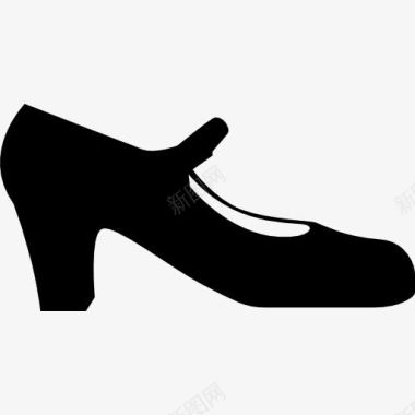 女性图标弗拉门戈的黑人女性鞋图标图标