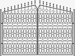 欧式铁艺围栏铁门素材