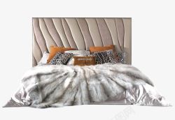 时尚大床卧室保暖舒适豹纹素材