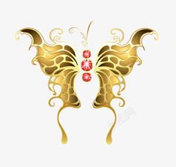 金色唯美蝴蝶装饰免费矢量图素材