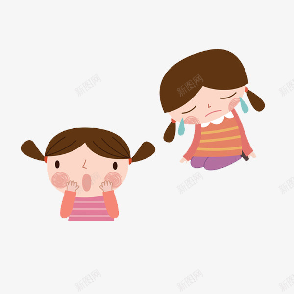 哭啼的女孩png免抠素材_88icon https://88icon.com 哭啼的 小女孩 惊讶的 手绘 插图 简笔 马尾辫