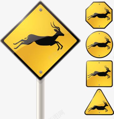 警示图标藏羚羊警示标志图标图标