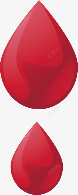 人体的红色卡通血滴矢量图素材