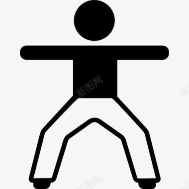 瑜伽运动男人伸展双臂图标图标