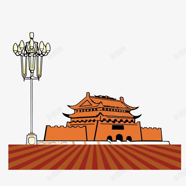 天安门广场png免抠素材_88icon https://88icon.com 北京天安门 卡通图 天安门广场 故宫 精美的路灯