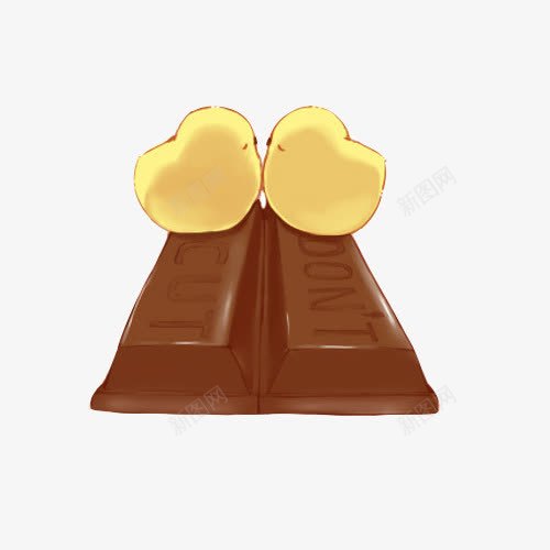 巧克力创意绘画片png免抠素材_88icon https://88icon.com 巧克力 手绘美食 褐色 长条 零食 黄色小鸡