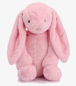 粉色垂耳兔毛绒公仔素材