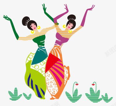 民族风格舞蹈人物装饰图案png免抠素材_88icon https://88icon.com 民族风格 民族风格舞蹈人物装饰图案 舞蹈人物 装饰图案