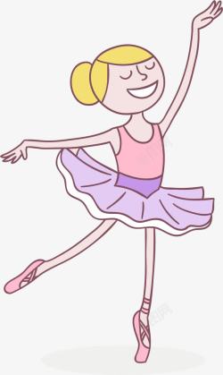 粉色卡通芭蕾舞女孩装饰图案素材