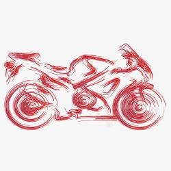 流光炫彩摩托车扁平化素材