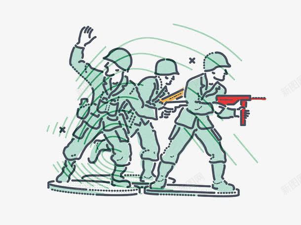 手绘小兵png免抠素材_88icon https://88icon.com 军人 士兵 枪 枪支 武器 绿色