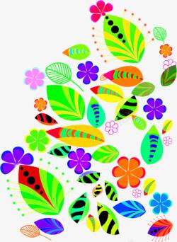 彩色创意花朵树叶美景素材