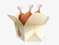 多色炸鸡图盒装快餐美食图案素材