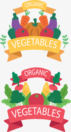 手绘蔬菜标签矢量图素材