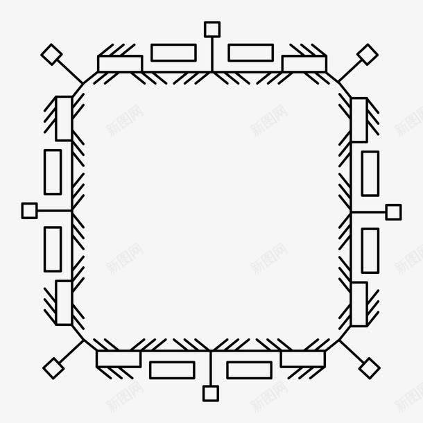 正方形图形png免抠素材_88icon https://88icon.com 线条 背景 边框 黑色