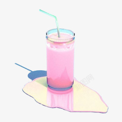 粉色饮料素材