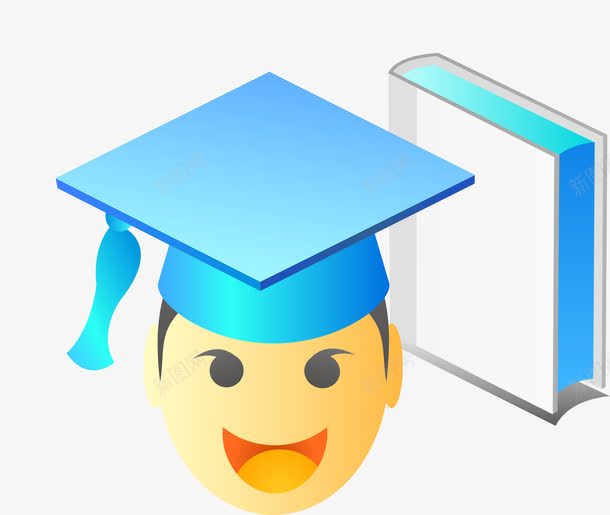 带着博士帽子的男孩png免抠素材_88icon https://88icon.com UI 书本 卡通 手绘 男孩头像