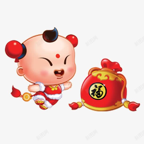 招财童子png免抠素材_88icon https://88icon.com 传统 卡通 手绘 明间艺术 红色