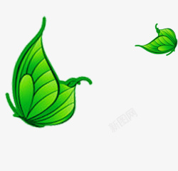 绿色树叶组成的蝴蝶素材