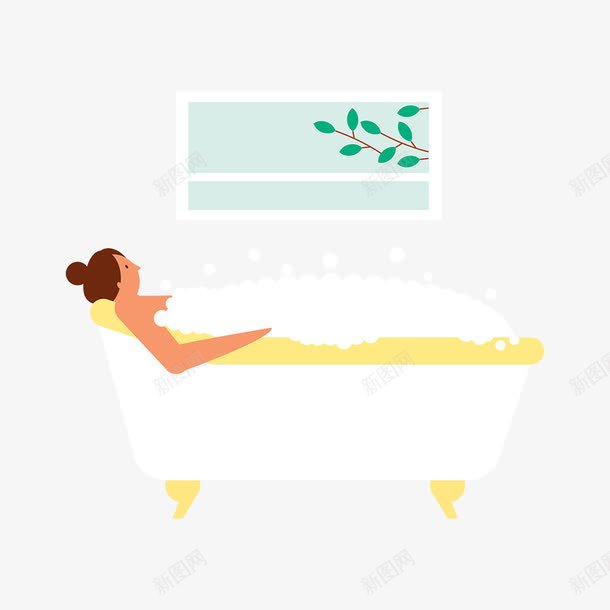 扁平风女孩浴缸泡澡放松png免抠素材_88icon https://88icon.com 休息放松 女孩 扁平风 放松 泡泡 泡泡浴 泡澡 浴缸 美女泡澡
