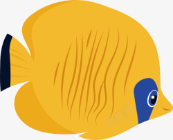 可爱卡通黄色宠物鱼矢量图素材
