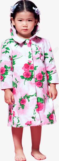 粉色花朵古典儿童衣服外套素材