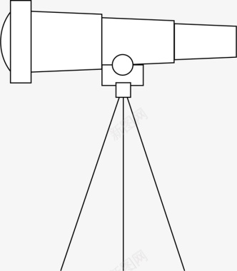 手绘线条望远镜图标图标
