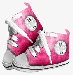手绘粉色小鞋子素材
