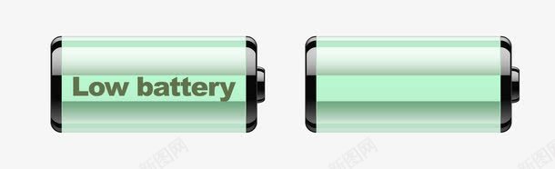 绿色电池卡通手绘绿色电池进程图标图标