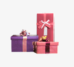 紫色礼盒粉色礼盒素材