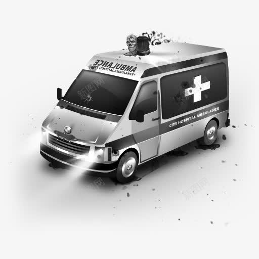 灰色僵尸救护车车Zombiepng免抠素材_88icon https://88icon.com Ambulance Grey Zombie car 僵尸 救护车 灰色 车