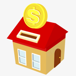 彩色小房子手绘彩色小房子存钱罐矢量图高清图片