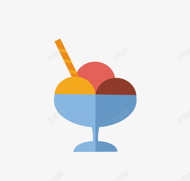 冰淇淋球png免抠素材_88icon https://88icon.com 卡通食物 扁平食物 矢量食物