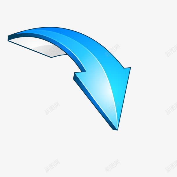 立体向下动感蓝色箭头png免抠素材_88icon https://88icon.com 动感 向下 立体 蓝色箭头