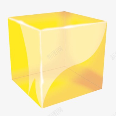 黄色透明大图标立方体图标