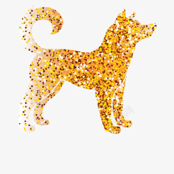 金色波点装饰狗矢量图素材