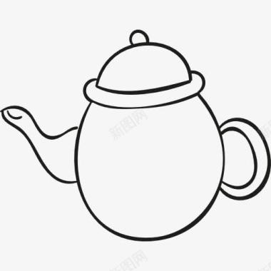 老农民古董茶壶图标图标