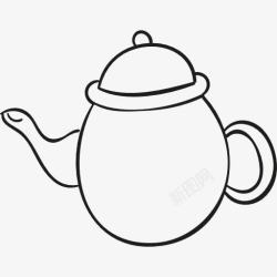 老热古董茶壶图标高清图片