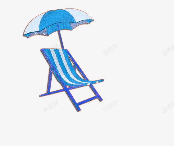 卡通遮阳伞和躺椅夏天png免抠素材_88icon https://88icon.com 卡通 夏天 躺椅 遮阳伞